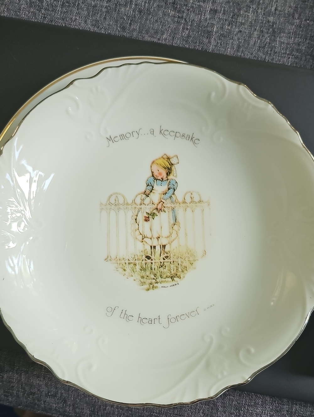 Holly Hobbie Decor Bowl Memory 80s Vintage Collectible Wall Home